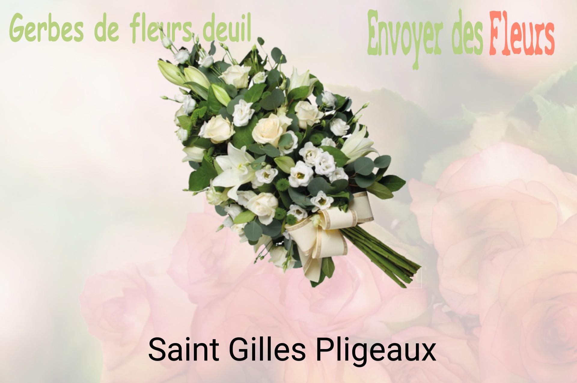 Gerbe de fleurs de deuil livrée à Saint-Gilles-Pligeaux